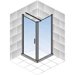 Schulte Youngline Drehtür Inkl. Seitenwand Chromoptik Echtglas Klar Hell -Badezimmerbedarf Geschäft 440341 4081 2 1