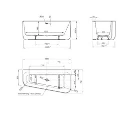 Ottofond Badewannen-Set Pino 155 Cm Links Inkl. Ablaufgarnitur Und Armatur -Badezimmerbedarf Geschäft 440845 3209 3