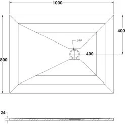 Ottofond Duschwanne Strato 100 Cm X 80 Cm X 2,4 Cm Anthrazit -Badezimmerbedarf Geschäft 440898 3209 4