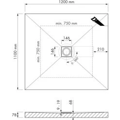 ESS Easy Drain Duschboard Aqua Brillant 120 X 110 Cm Komplettset -Badezimmerbedarf Geschäft 4855755 1709 tz