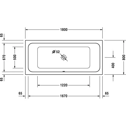 Duravit Badewanne D-Code 180 Cm X 80 Cm Einbauversion Zentraler Ablauf Weiß 2 Duravit Badewanne D-Code 180 Cm X 80 Cm Einbauversion Zentraler Ablauf Weiß – Bild 2