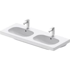 Duravit Möbel-Doppelwaschbecken D-Code 120 Cm Weiß Mit 1 Hahnloch Pro Becken