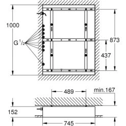 Grohe Rohbau-Set Rainshower F-Series 40" Chrom -Badezimmerbedarf Geschäft 5185335 4520 2072619 1