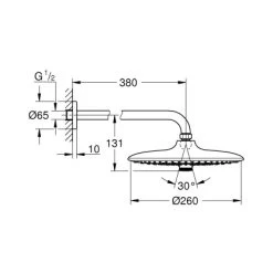Grohe Kopfbrauseset Euphoria 260 SmartControl Chrom 3 Strahlarten -Badezimmerbedarf Geschäft 518551 4520 2101476