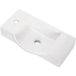 Fackelmann Waschbecken Für Gäste-WC Links 54,5 Cm Weiß