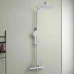 Ideal Standard Duschsystem Flex Mit Brausethermostat Ceratherm T100 Chrom -Badezimmerbedarf Geschäft 606099 3049 4