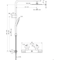 Ideal Standard Duschsystem Flex Mit Brausethermostat Ceratherm T100 Chrom -Badezimmerbedarf Geschäft 606099 3049 5