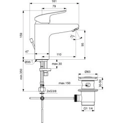Ideal Standard Armaturenpaket Ceraflex Inkl. Handbrause-Set Chrom -Badezimmerbedarf Geschäft 611271 3049 10