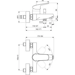 Ideal Standard Armaturenpaket Ceraflex Inkl. Handbrause-Set Chrom -Badezimmerbedarf Geschäft 611271 3049 11