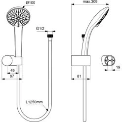 Ideal Standard Armaturenpaket Ceraflex Inkl. Handbrause-Set Chrom -Badezimmerbedarf Geschäft 611271 3049 12