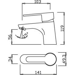 AquaSu Einhebelmischer-Waschbeckenarmatur Jetmix Style Chrom -Badezimmerbedarf Geschäft 654722 3711 2