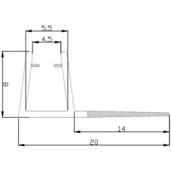 Vertikale Türabschlussdichtung 2er-Set 5 Mm Glasstärke -Badezimmerbedarf Geschäft 702397 4633 2