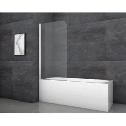 Aurlane Badewannenfaltwand Silver Classic 80 Cm X 140 Cm Chrom 1-flügelig