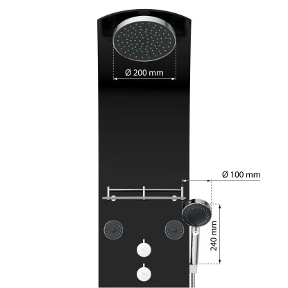 Eisl Duschpaneel Karibik 3 In 1 Mit Regendusche Sechs Massagedüsen Schwarz 4 Eisl Duschpaneel Karibik 3 In 1 Mit Regendusche Sechs Massagedüsen Schwarz – Bild 4