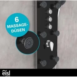 Eisl Duschpaneel Karibik 3 In 1 Mit Regendusche Sechs Massagedüsen Schwarz 18 Eisl Duschpaneel Karibik 3 In 1 Mit Regendusche Sechs Massagedüsen Schwarz -Badezimmerbedarf Geschäft 7663602 2759 9