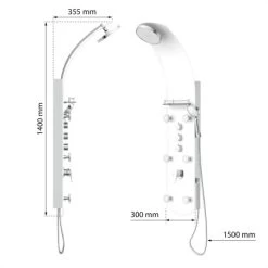 Eisl Duschpaneel Karibik 3 In 1 Mit Regendusche Sechs Massagedüsen Weiß -Badezimmerbedarf Geschäft 7663628 2759 3