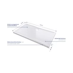 Aurlane Duschtasse "Pure" 140 X 90 Weiß -Badezimmerbedarf Geschäft 808071 4018 FAC371 USP