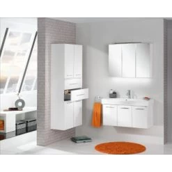 Fackelmann Waschbecken 98,5 Cm Vadea Weiß -Badezimmerbedarf Geschäft 8260 HS DoppelHS 200 offen