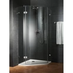 Schulte Fünfeckdusche Davita 4-teilig Echtglas Chrom -Badezimmerbedarf Geschäft 883064 4081 1