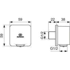Ideal Standard Brauseschlauchanschluss Idealrain Atelier Grey Eckig Aufputz -Badezimmerbedarf Geschäft 887958 3049 6