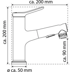Eisl Variabile Waschtischarmatur Mit Herausziehbarer Haarbrause Chrom -Badezimmerbedarf Geschäft 9002560798909 2759 20