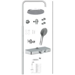 Eisl Duschset Futura Wellness Duschsystem Mit Thermostat Glasablage Chrom Grau -Badezimmerbedarf Geschäft 9002560798954 2759 6
