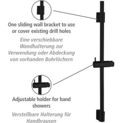 Wenko Duschstange Classic Schwarz 70 Cm -Badezimmerbedarf Geschäft 903263 1068 02