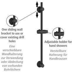 Wenko Duschstange Schwarz Befestigen Ohne Bohren -Badezimmerbedarf Geschäft 903403 1068 02