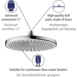 Wenko Regenduschkopf Ultimate Shower Chrom/Weiß Ø 25 Cm 10 Wenko Regenduschkopf Ultimate Shower Chrom/Weiß Ø 25 Cm -Badezimmerbedarf Geschäft 903508 1068 03