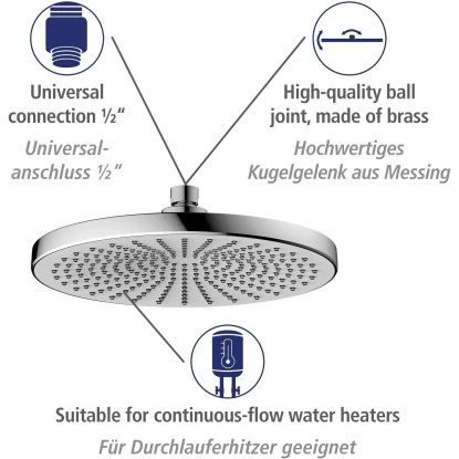 Wenko Regenduschkopf Ultimate Shower Chrom/Weiß Ø 25 Cm 3 Wenko Regenduschkopf Ultimate Shower Chrom/Weiß Ø 25 Cm – Bild 3