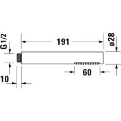 Duravit Stabhandbrause 18,3 Cm Chrom -Badezimmerbedarf Geschäft 946921 4123 UV0640000000S