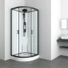 Sanotechnik Komplettdusche Epic Rund Schwarz 235 Cm X 90 Cm X 90 Cm