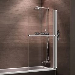 Schulte Badewannenfaltwand Komfort 1-tlg. 69,5 X 130 Cm Ohne Bohren Alu-Natur -Badezimmerbedarf Geschäft 984573 2053 3