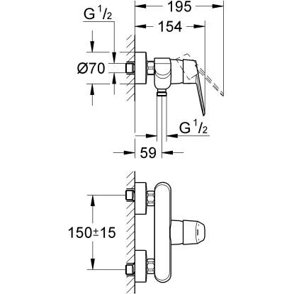 Grohe Eurodisc C Einhand-Brausebatterie DN 15 3 Grohe Eurodisc C Einhand-Brausebatterie DN 15 – Bild 3