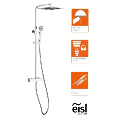 Eisl Überkopfbrause-Set Calvino Chrom Mit Thermostatarmatur 4 Eisl Überkopfbrause-Set Calvino Chrom Mit Thermostatarmatur – Bild 4